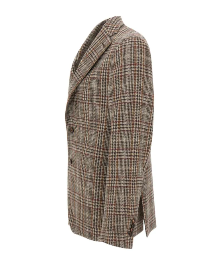 Long-Sleeved Plaid Jacket