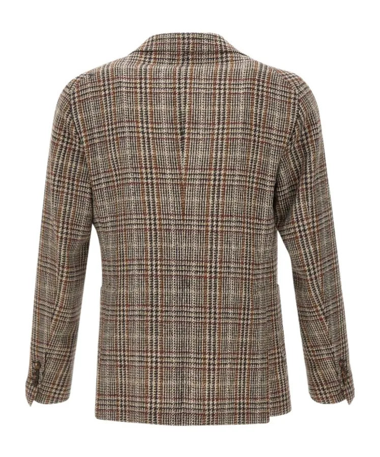 Long-Sleeved Plaid Jacket
