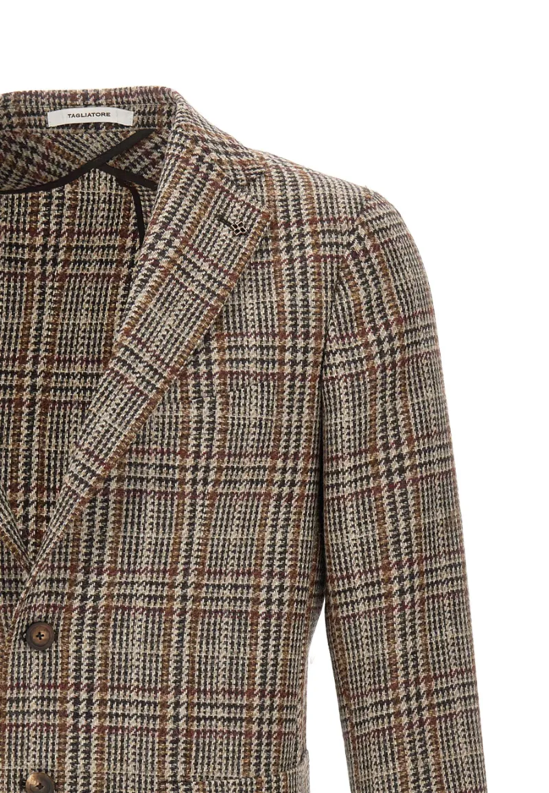 Long-Sleeved Plaid Jacket