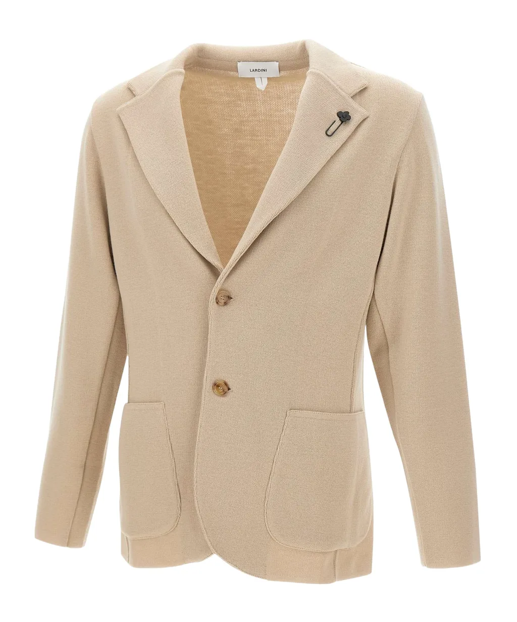 Buttoned Flower-Embellished Blazer