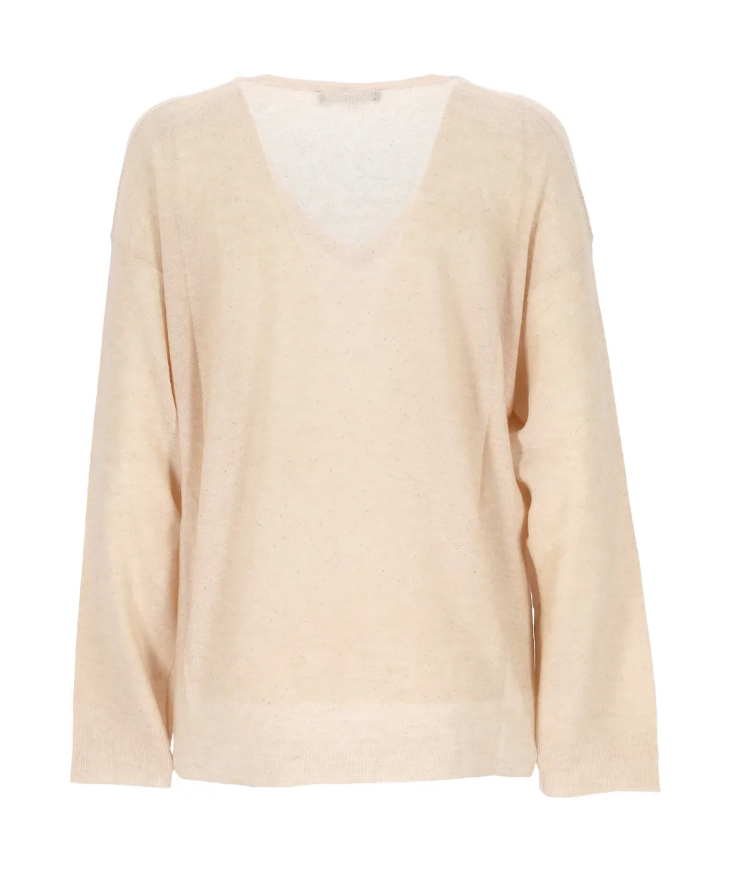 Sequin Embellished V-Neck Jumper