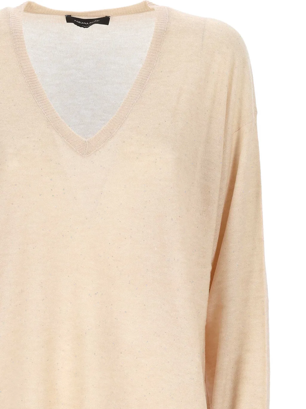 Sequin Embellished V-Neck Jumper