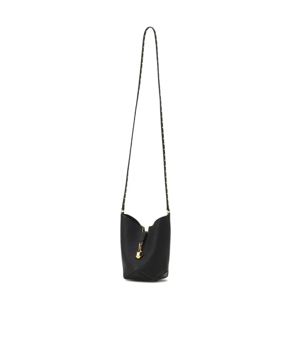 Studded Drawstring Crossbody Bag