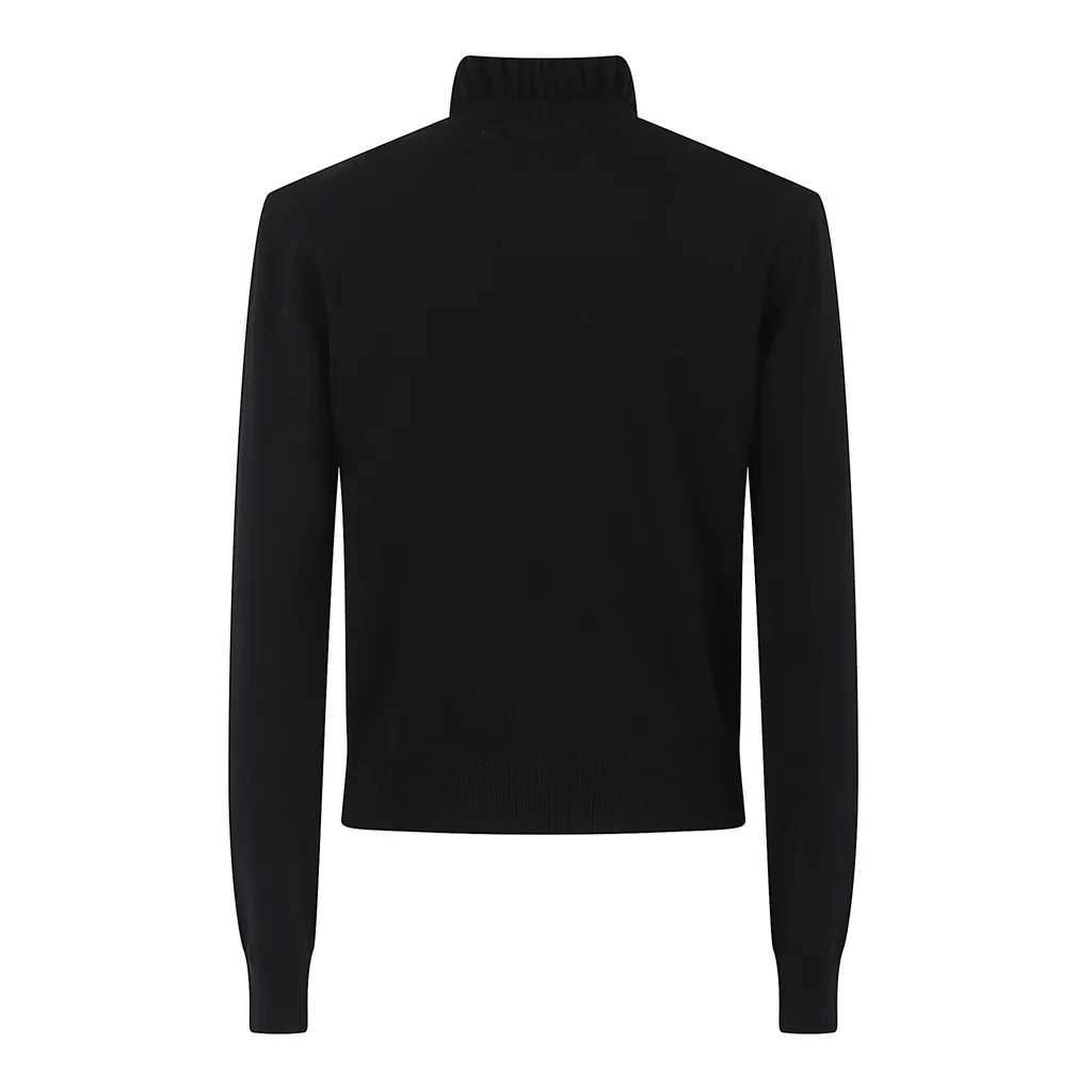 Ruffled Neck Knitted Jumper