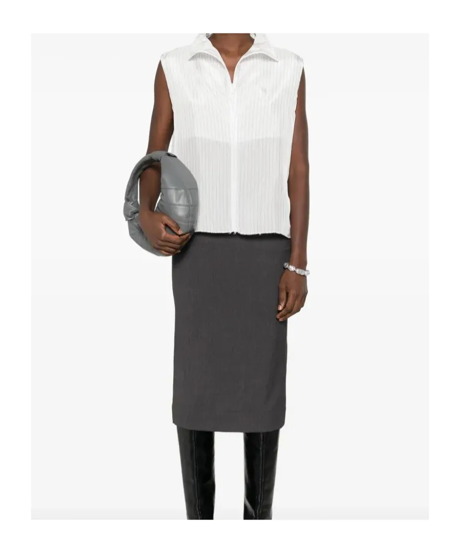 Pinstripe Sleeveless Blouse