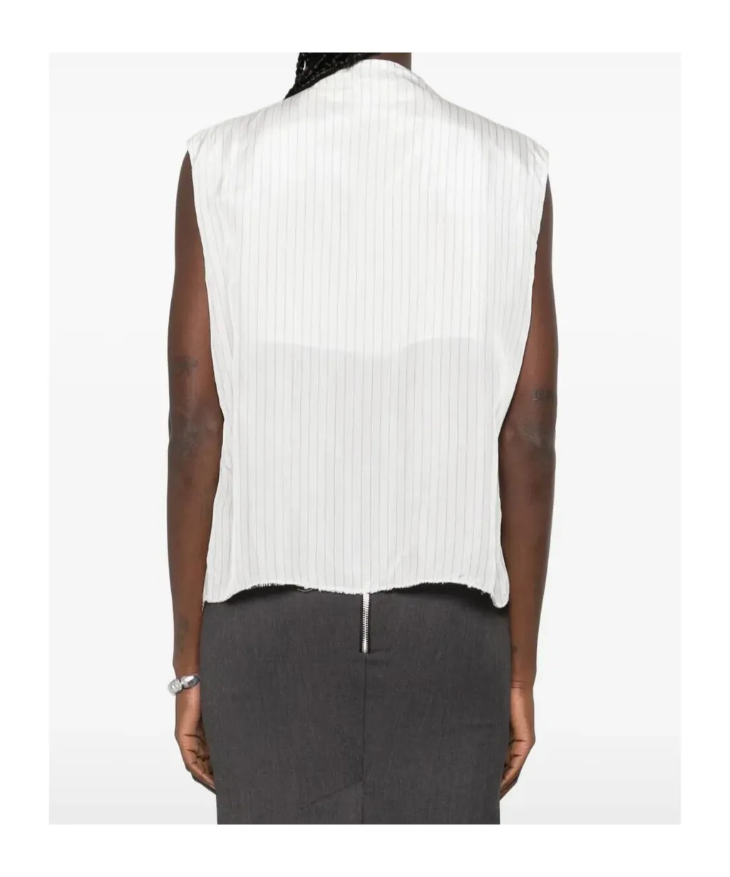 Pinstripe Sleeveless Blouse