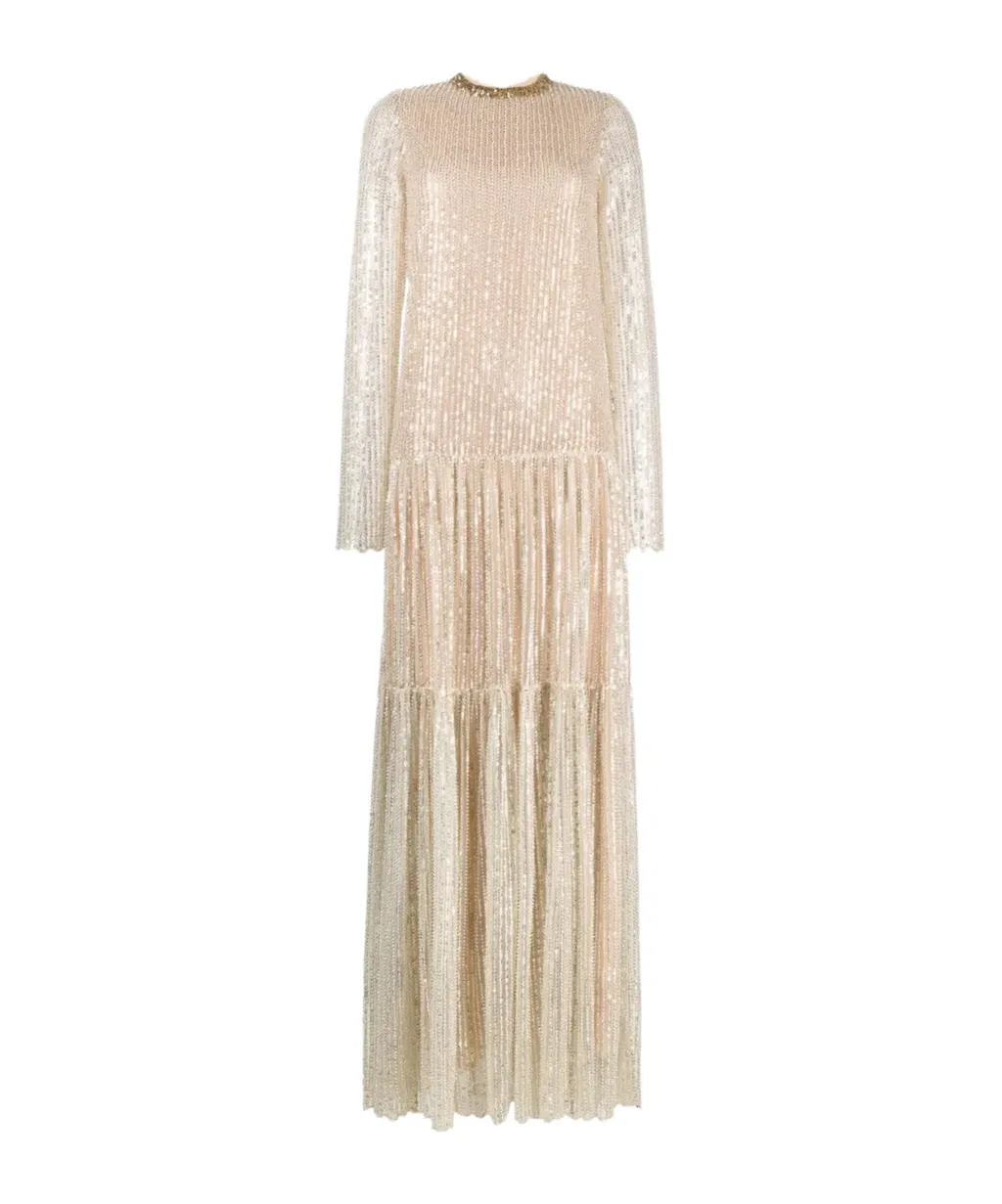 Tiered Sequinned Gown