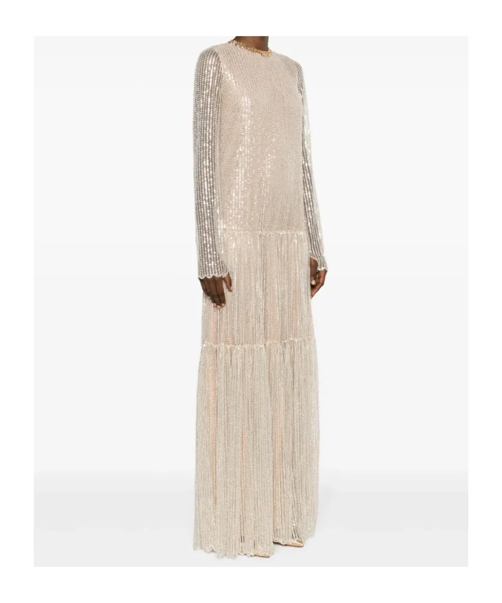 Tiered Sequinned Gown