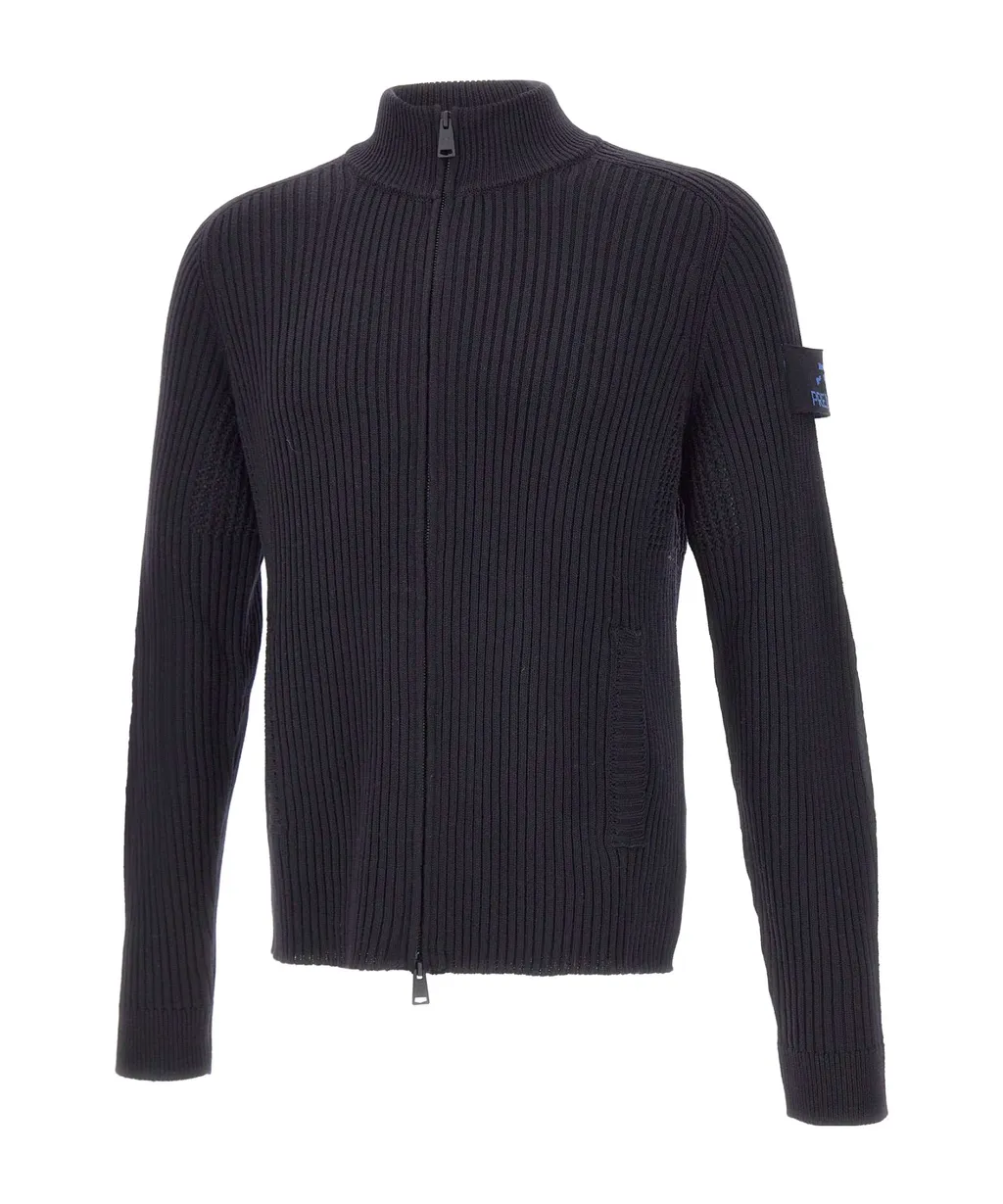 Ribbed Zip-Up Cardigan