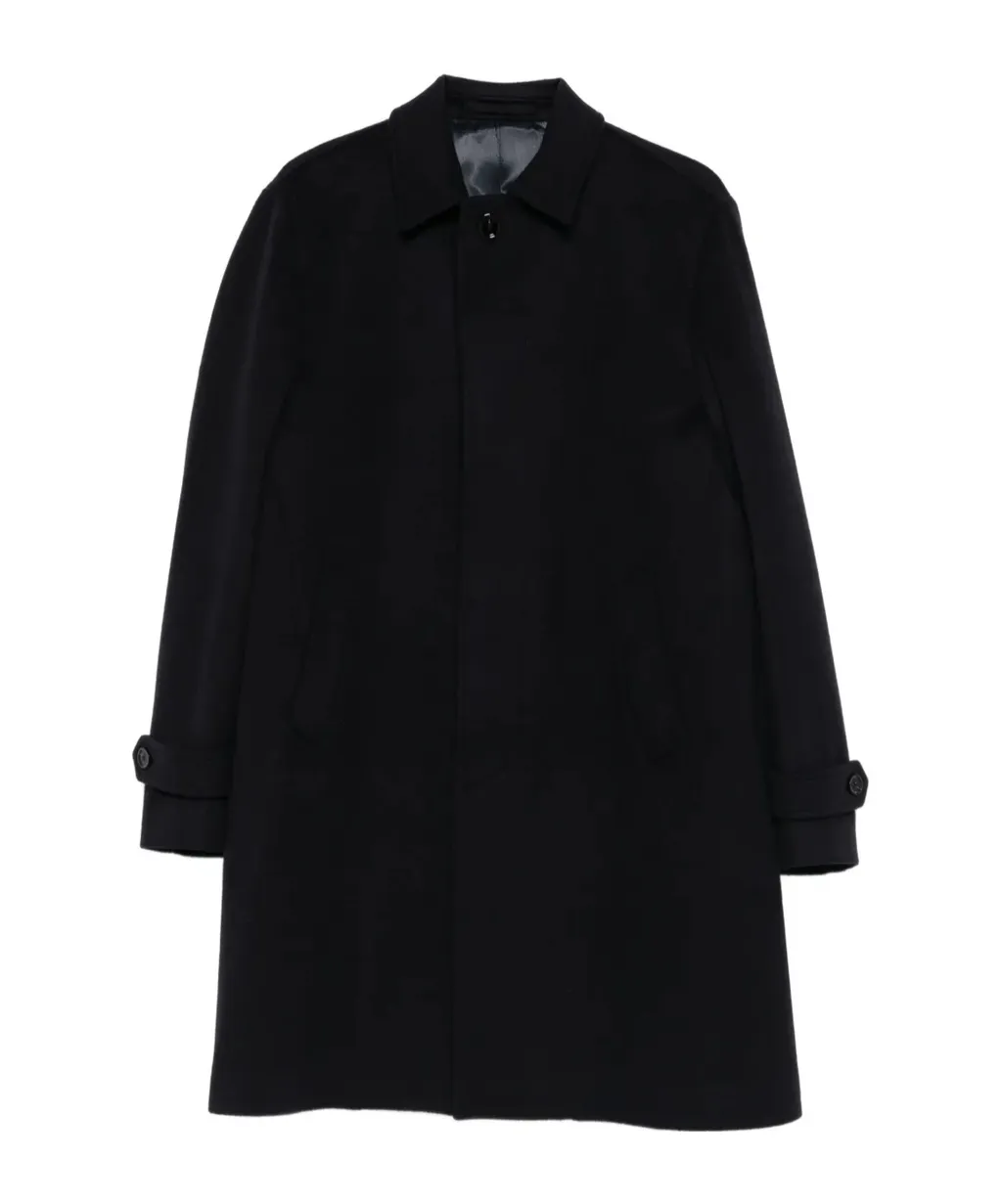 Buttoned Flap-Pocket Coat