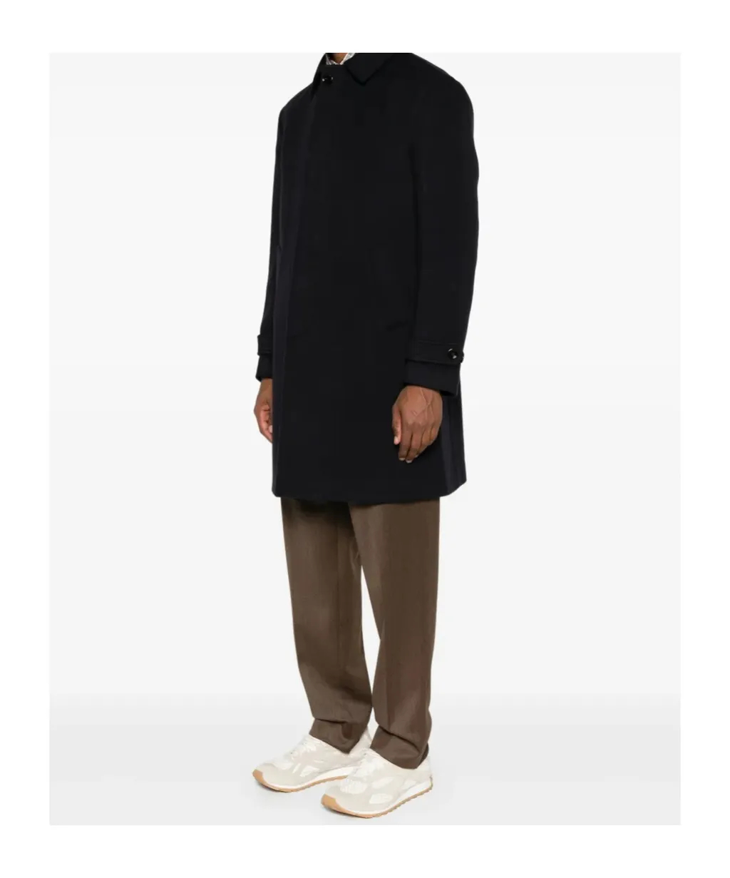 Buttoned Flap-Pocket Coat
