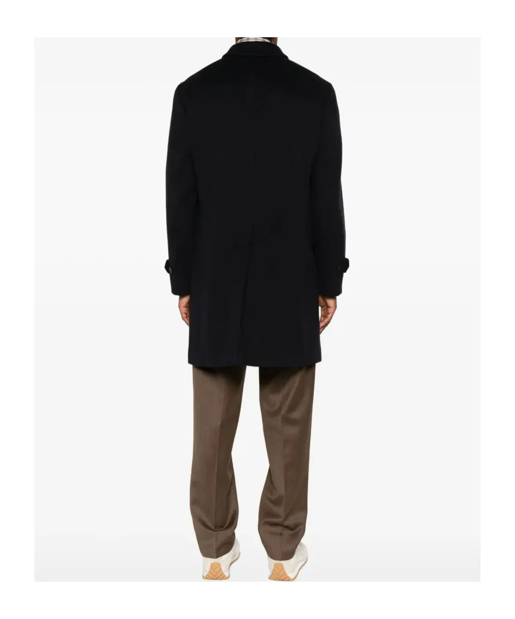 Buttoned Flap-Pocket Coat