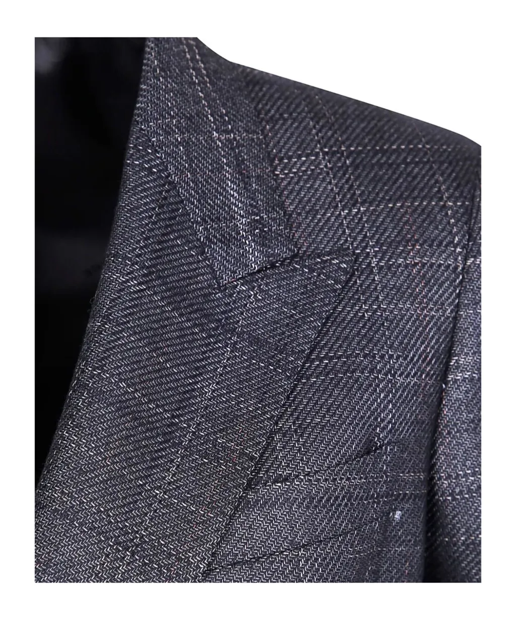 Checked Double-Breasted Jacket
