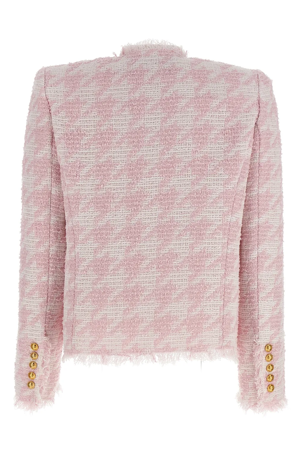 Tweed Frayed-Edge Blazer