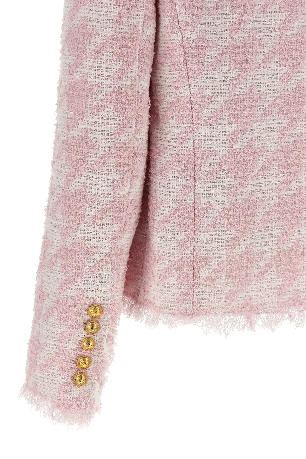 Tweed Frayed-Edge Blazer