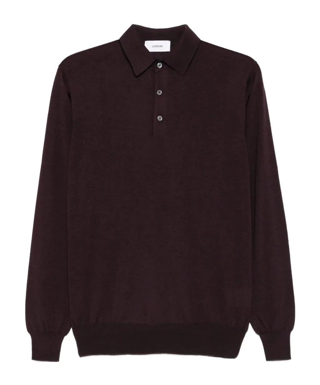 Half-Button Long Sleeved Polo Shirt