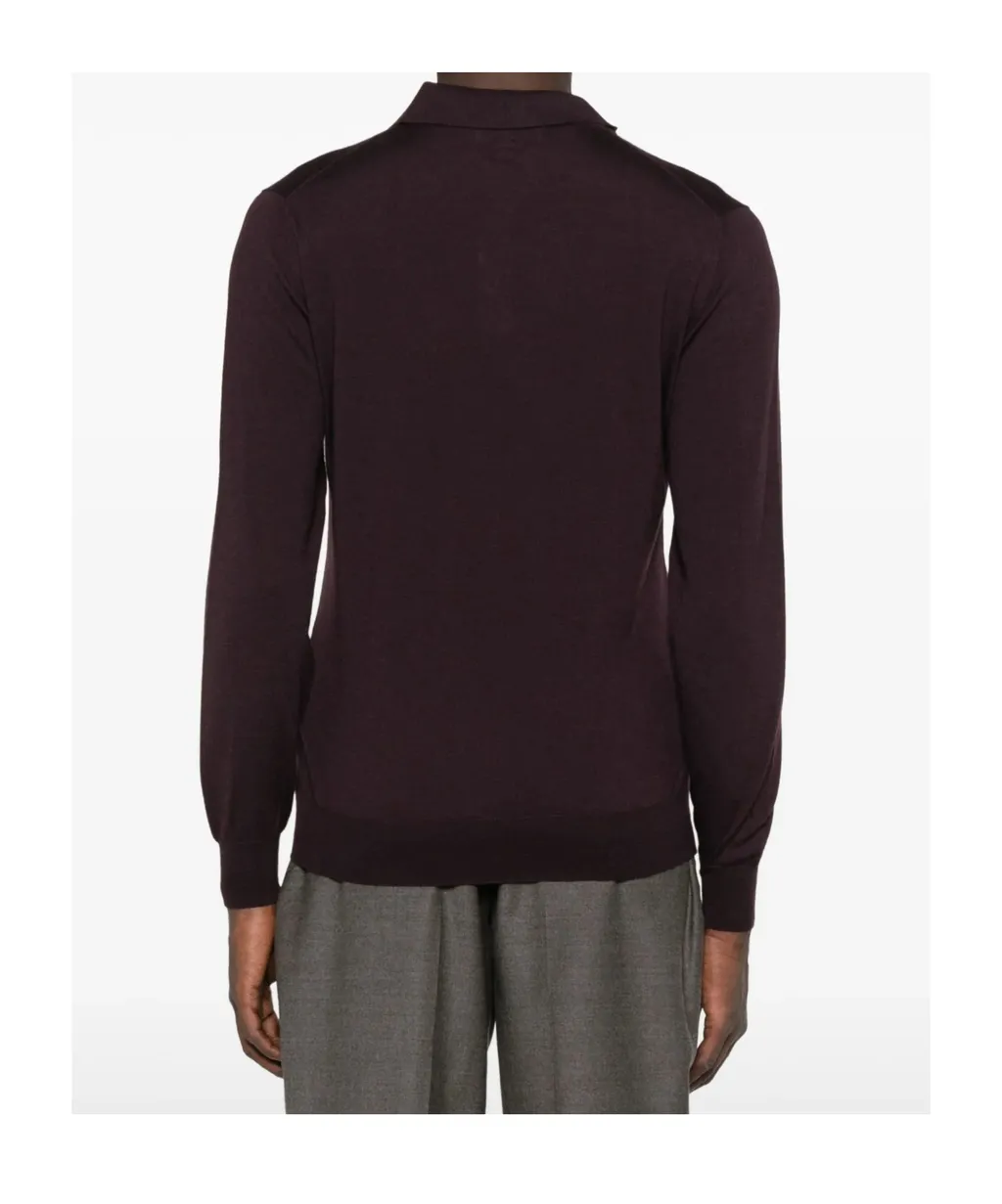 Half-Button Long Sleeved Polo Shirt