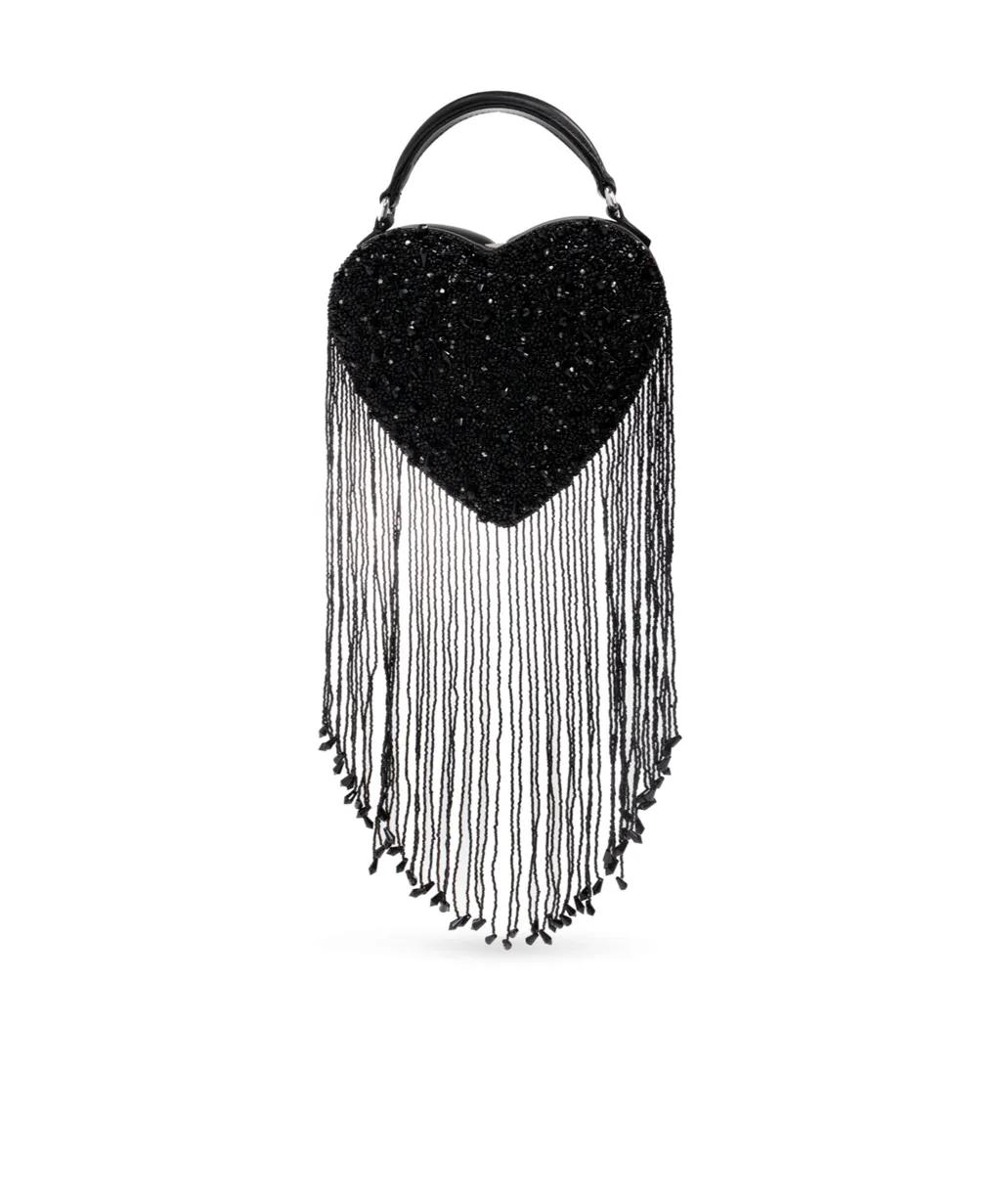 Heart-Shaped Beaded Tote Bag