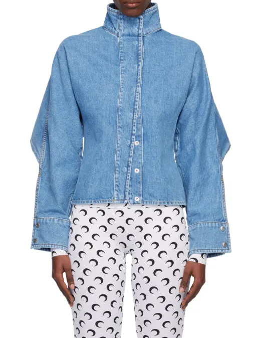 Blue Moon Laser Wash Long-Sleeved Denim Jacket