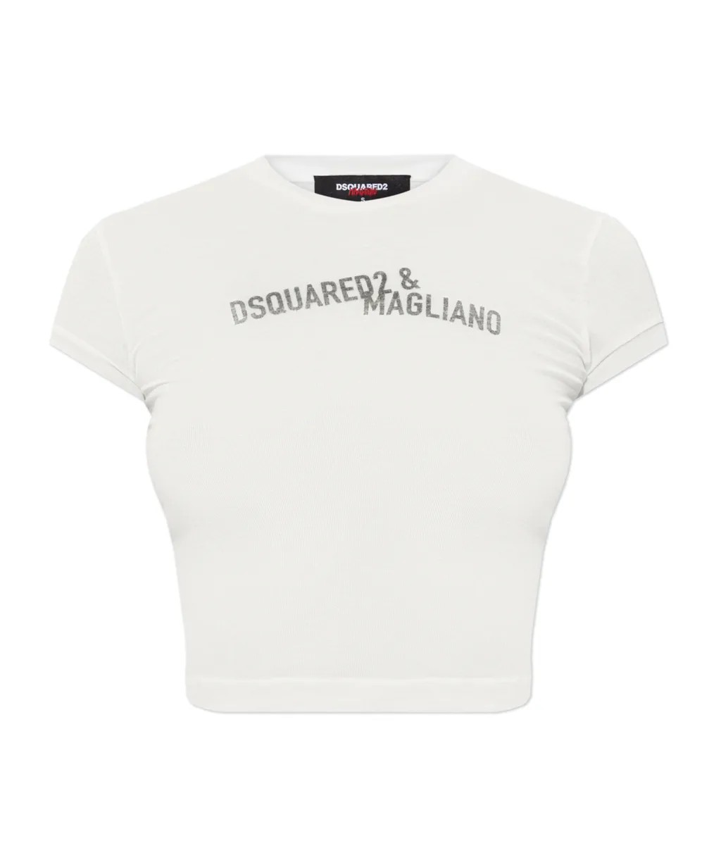 Logo Printed Cropped T-Shirt
