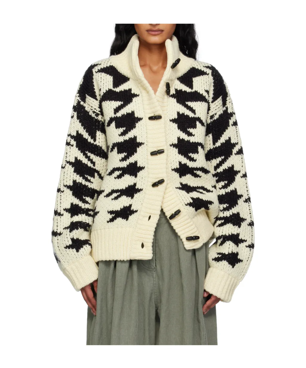 Hound's Tooth Star Cowichan Cardigan