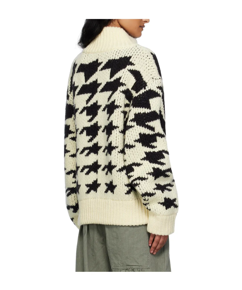 Hound's Tooth Star Cowichan Cardigan