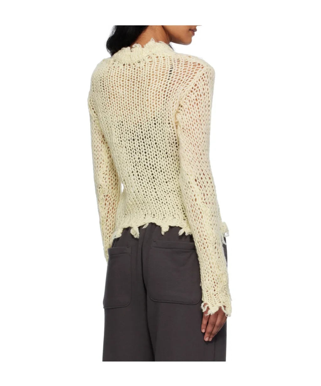 Distressed Crop Knit Top
