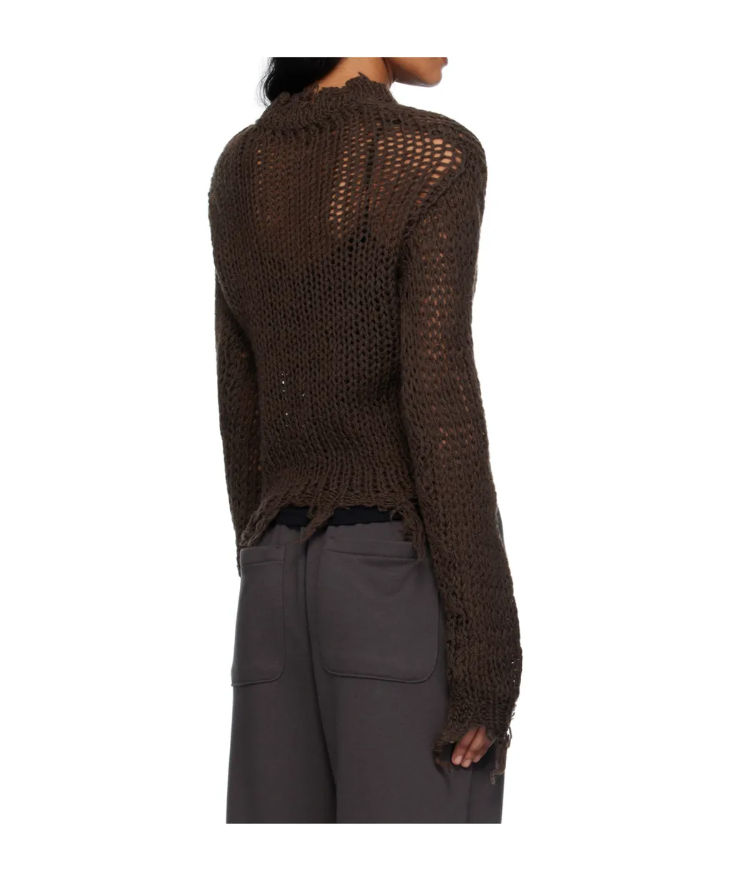 Distressed Crop Knit Sweater