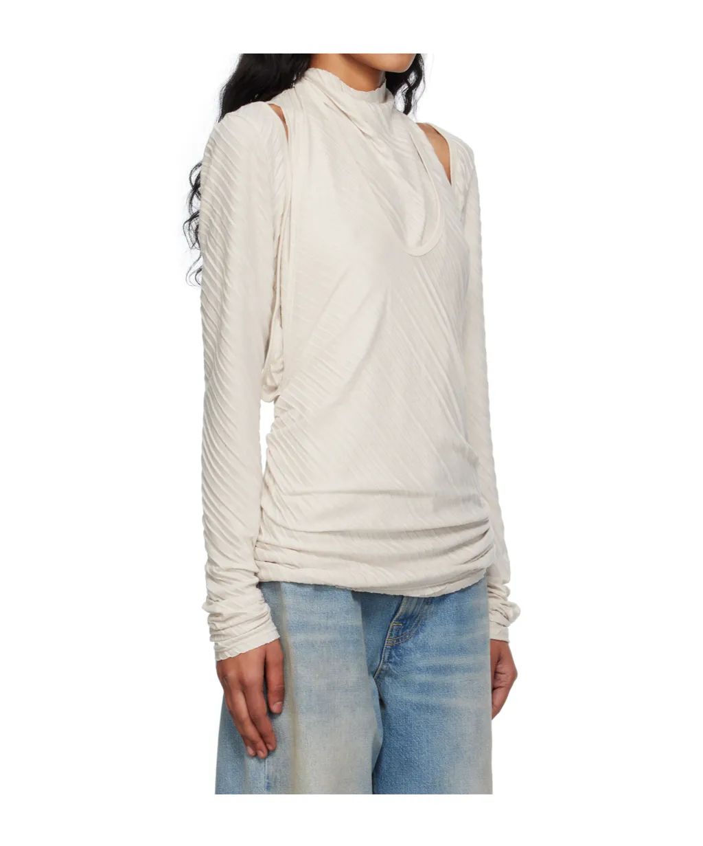 Pleated Convertible Crop Top