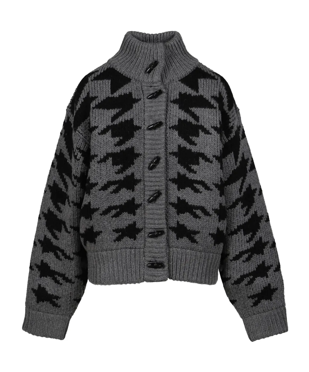 Hound's Tooth Star Cowichan Cardigan