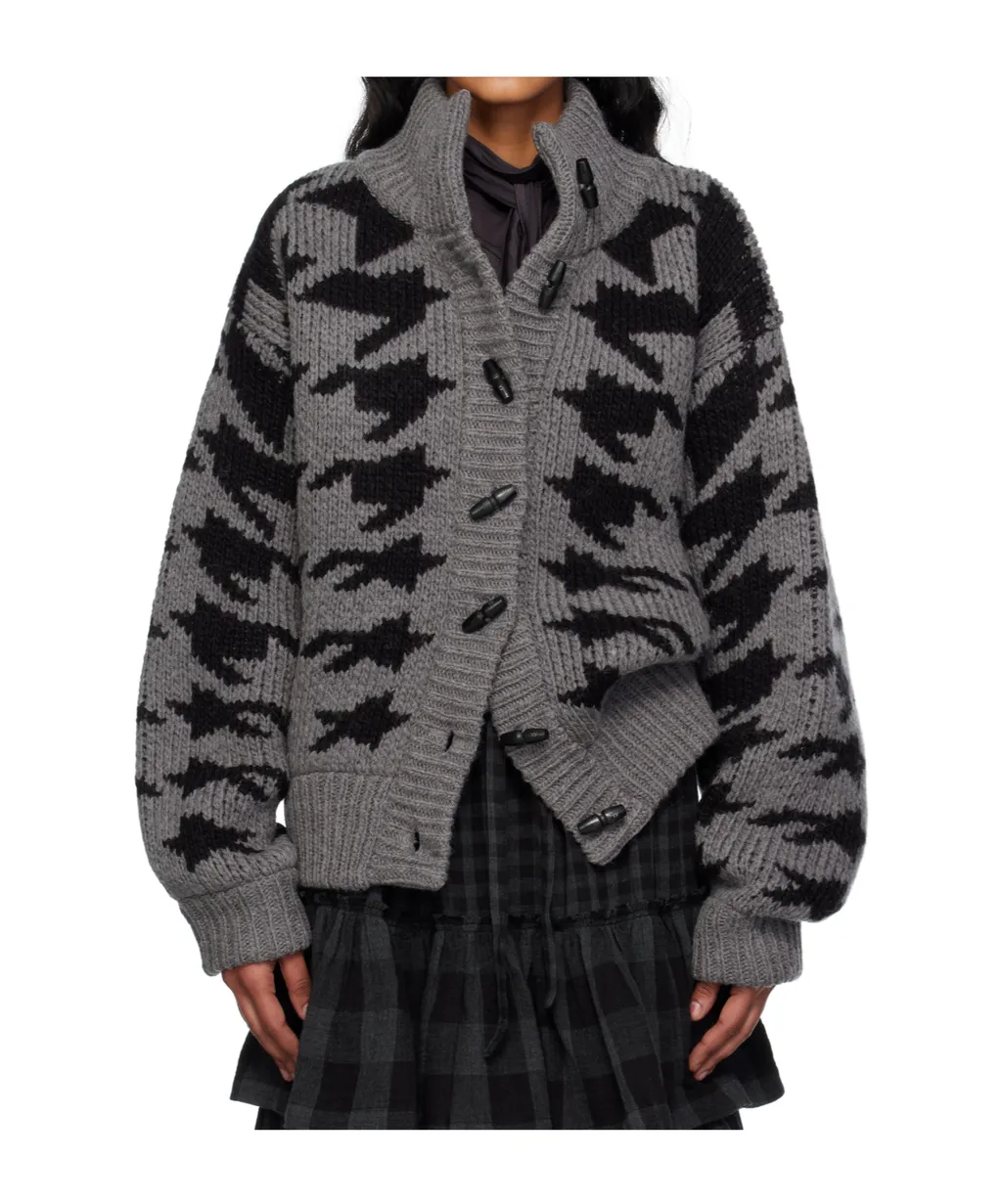 Hound's Tooth Star Cowichan Cardigan