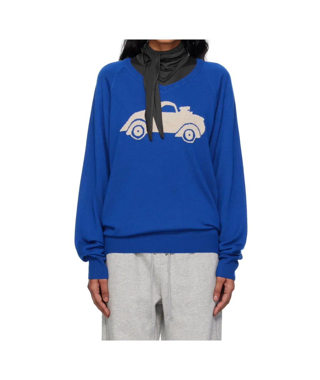 Car Pattern Knitted Sweater
