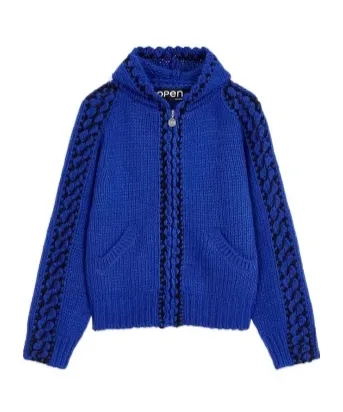 Stitch Zip-Up Knit Hoodie