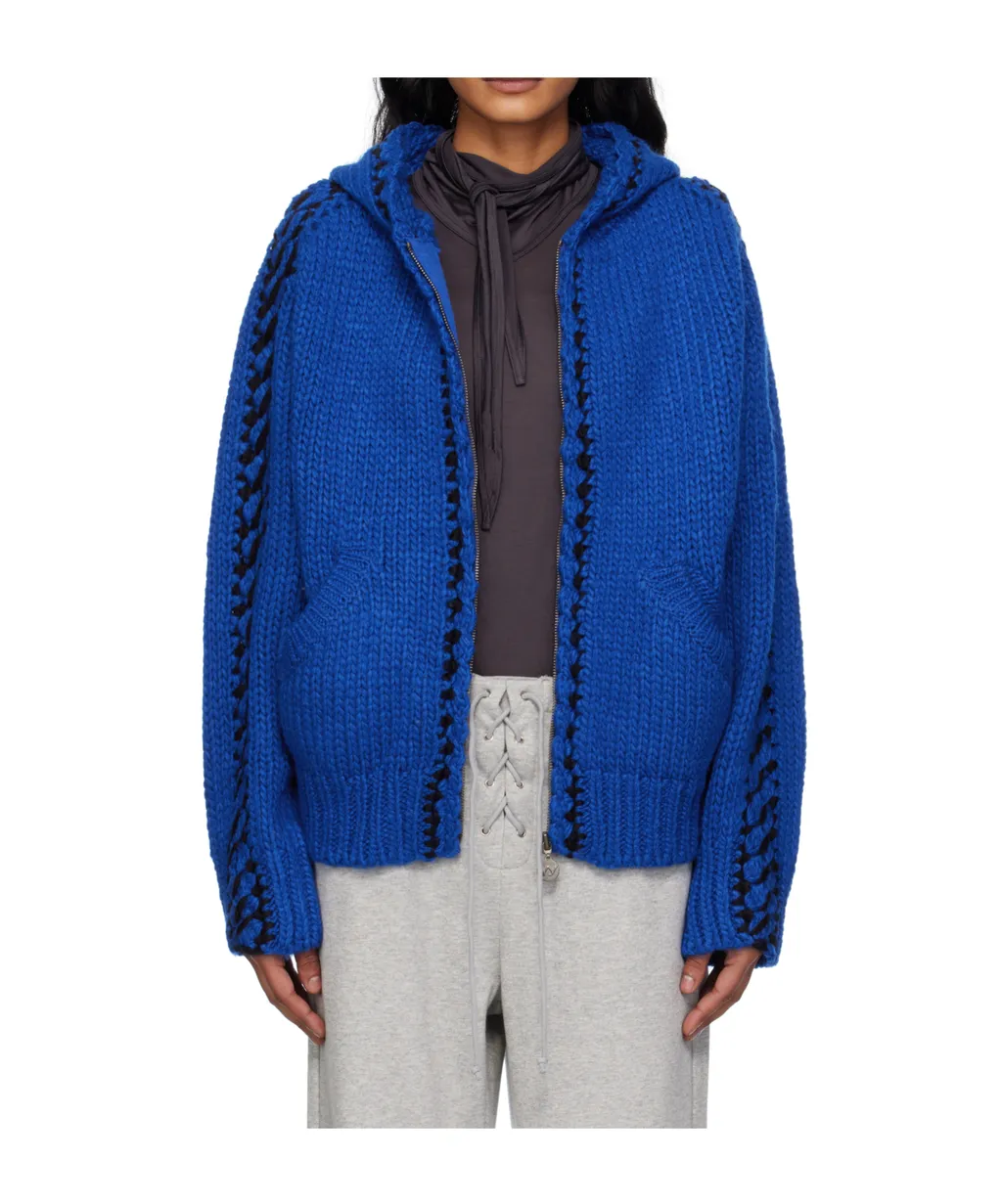 Stitch Zip-Up Knit Hoodie