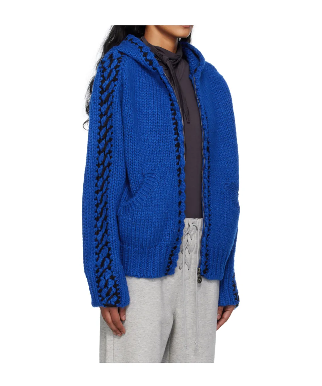 Stitch Zip-Up Knit Hoodie