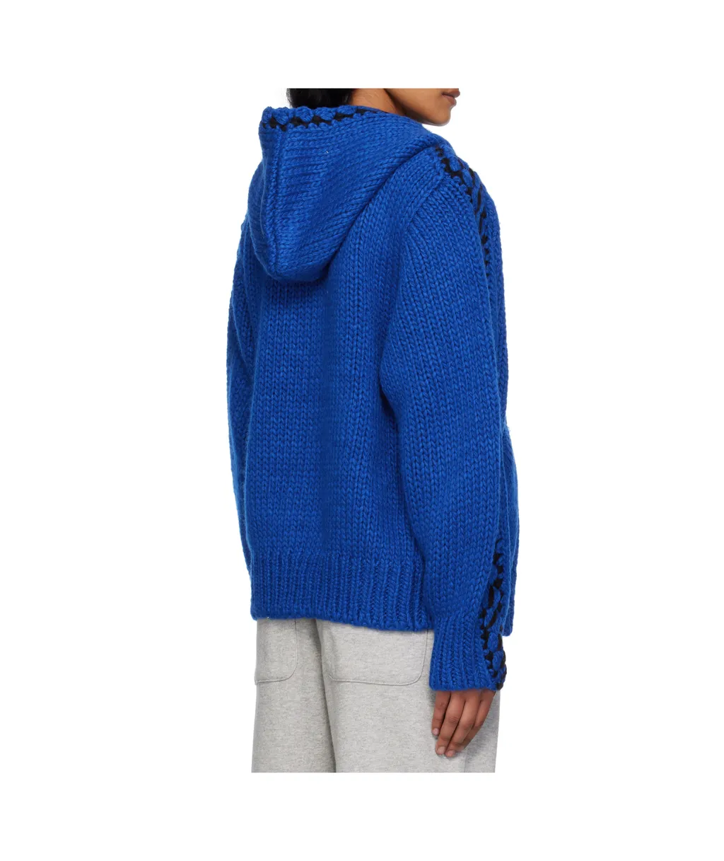 Stitch Zip-Up Knit Hoodie