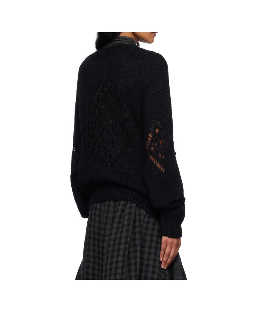 Alpaca Argyle Pointelle Sweater