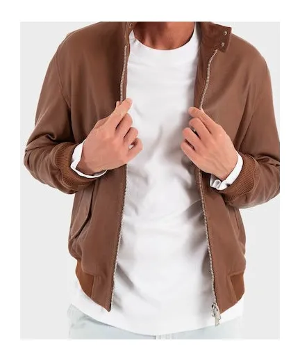 Long-Sleeved Leather Jacket
