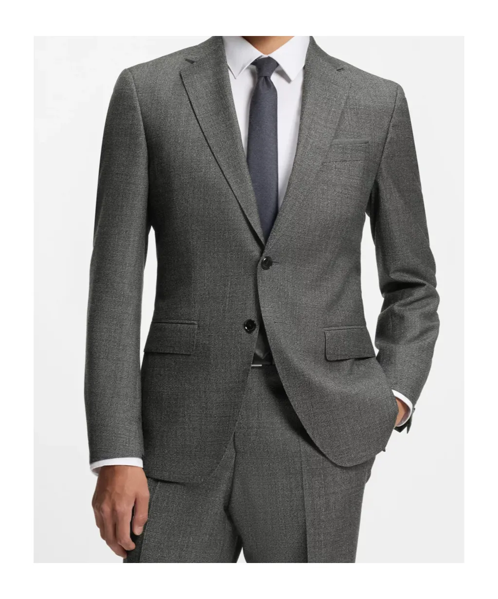 Micro-Patterned Slim-Fit Jacket In Virgin Wool