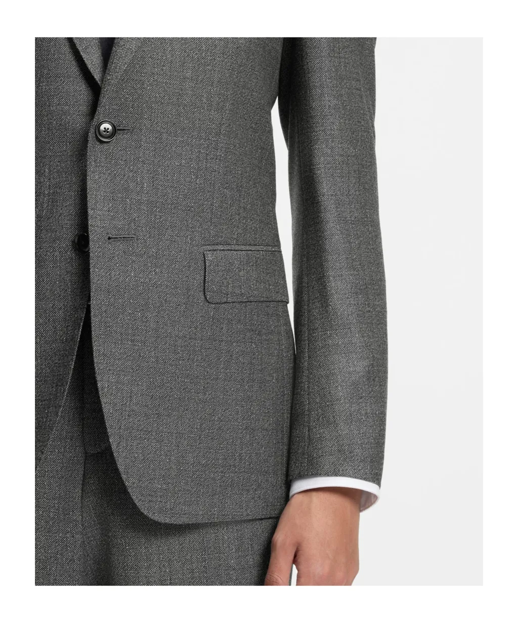 Micro-Patterned Slim-Fit Jacket In Virgin Wool