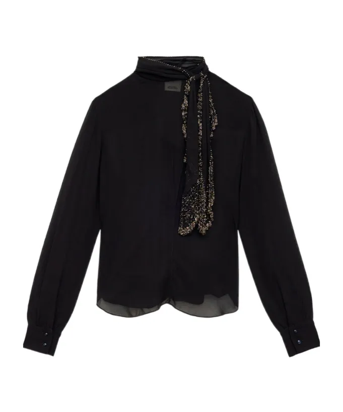 Elaura Satin Pussy Bow Blouse