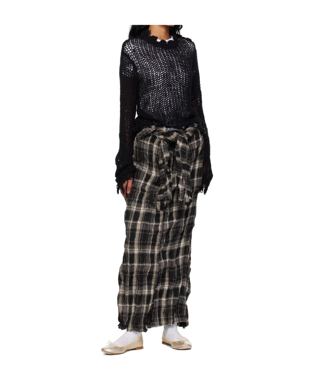 Distressed Cropped Knitted Sweater