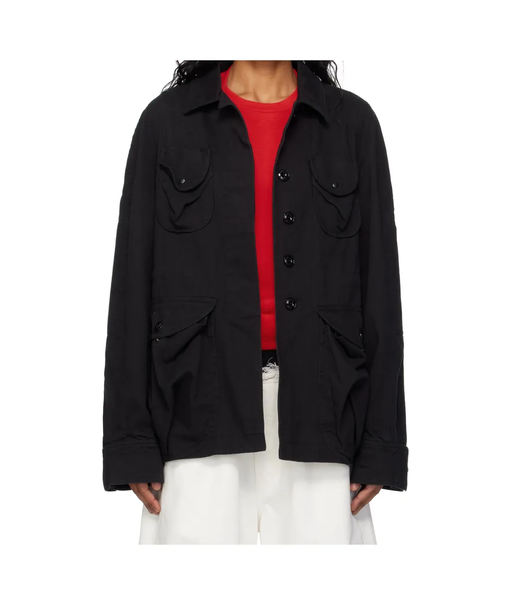 Multi-Pocket Safari Denim Jacket