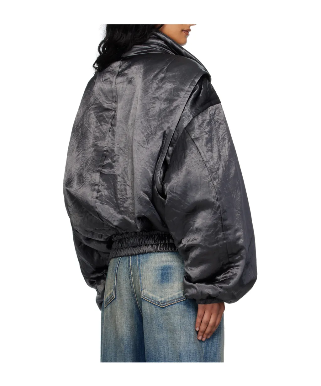 Satin Cargo Bomber Jacket