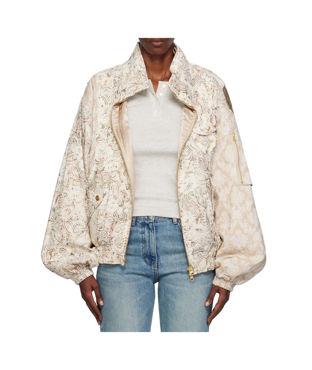 Paisley Cargo Bomber Jacket