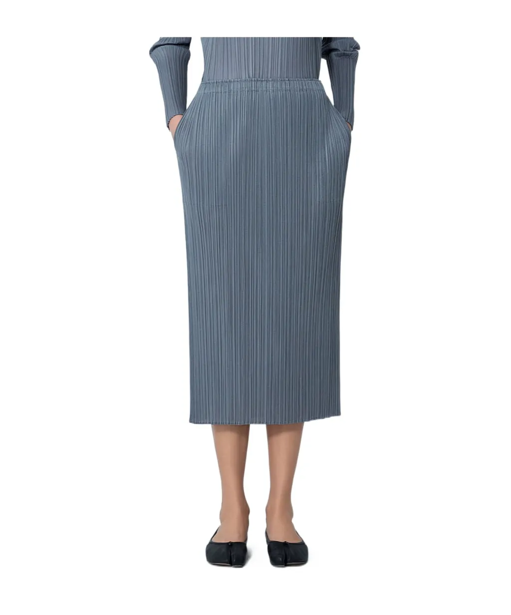 Pleated Pocket Midi Skirt
