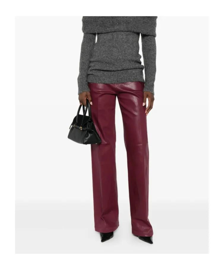 Clayton Coated Wide-Leg Jeans