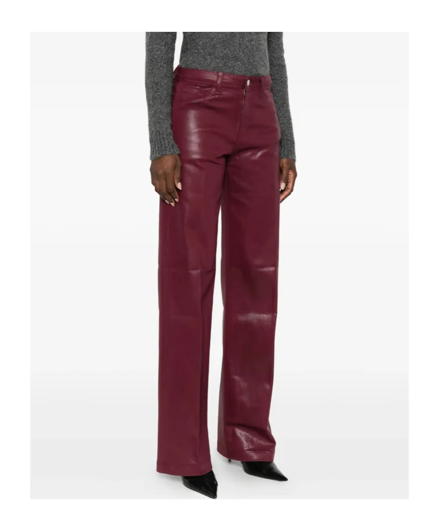 Clayton Coated Wide-Leg Jeans
