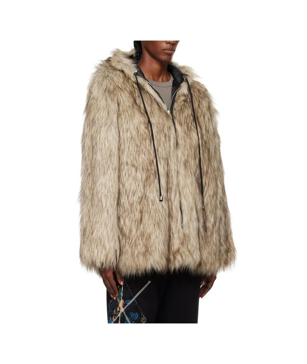 Hooded Reversible Faux Fur Jacket