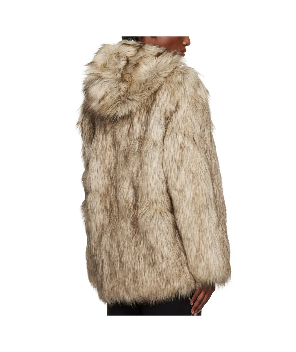 Hooded Reversible Faux Fur Jacket